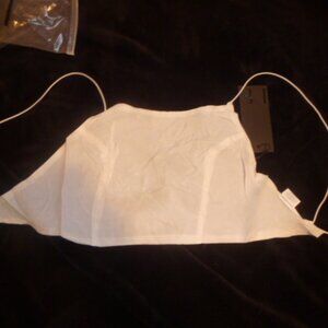 NWT LOCAL EUROPEAN white cupro backless cropped tie back tank top